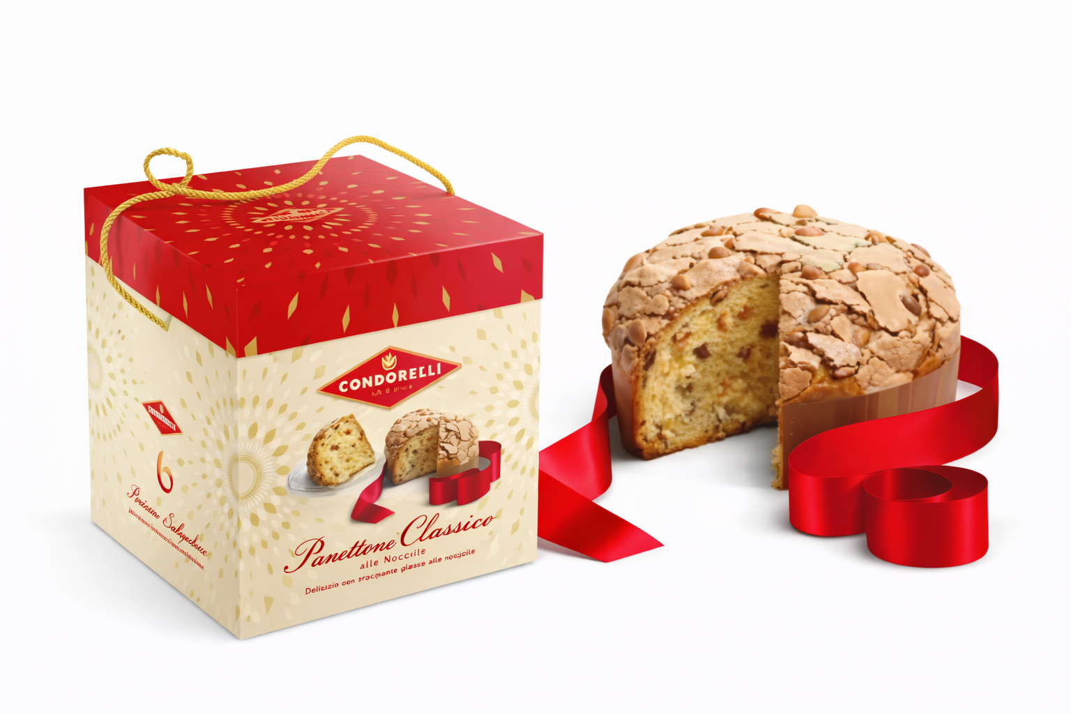 Panettone classico alle nocciole con mandorle (1 KG.)