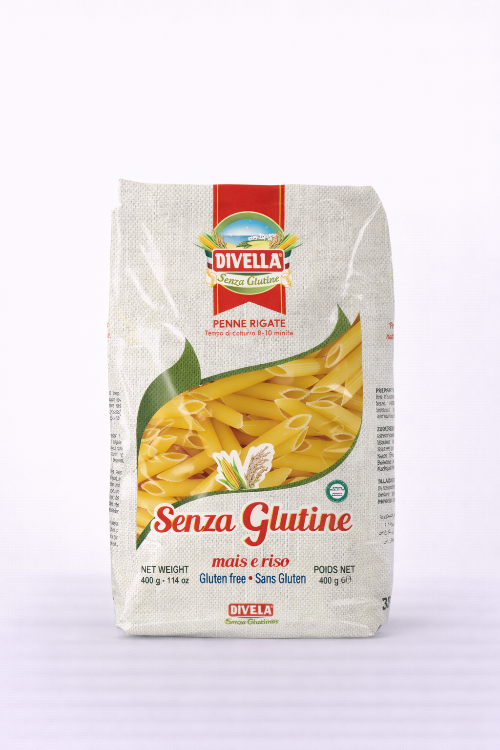 Penne Ziti Rigate. 400grs. sin gluten. DIVELLA