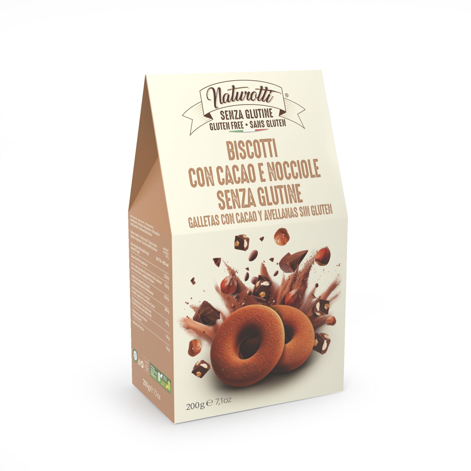 biscotti con cacao y avellanas 200grs SIN GLUTEN